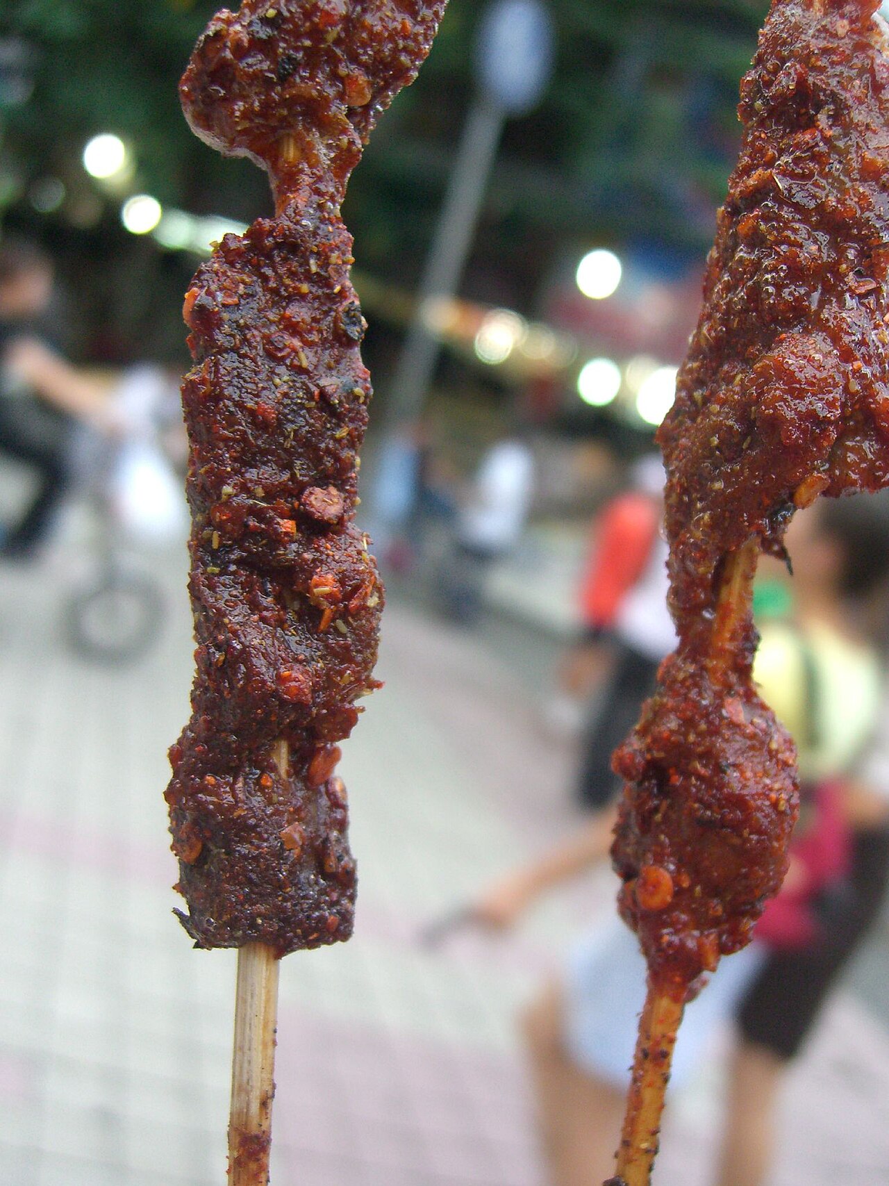 新疆羊肉串实拍照片